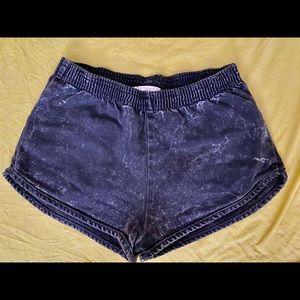 Vintage American Apparel black acid wash denim short short